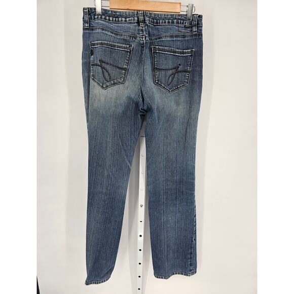 Jag Women's Blue Mid Rise Pocket Button Closer Straight Leg Casual Jeans Size 6 - Picture 4 of 4